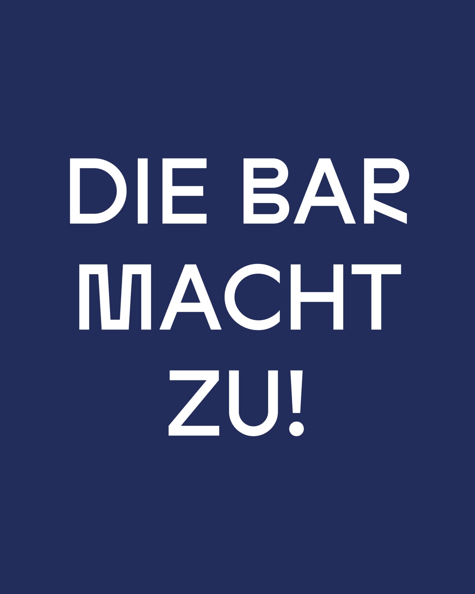 Die Bar macht zu